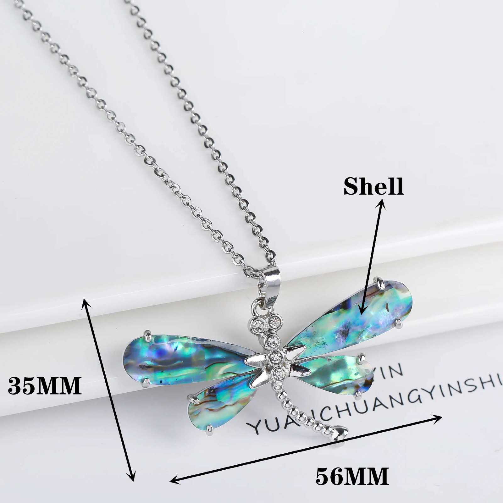 New Creative Natural Shell Design Insect Butterfly Dragonfly Pendant Necklace Personalized For Woman Party Vintage Jewelry Gift V251022