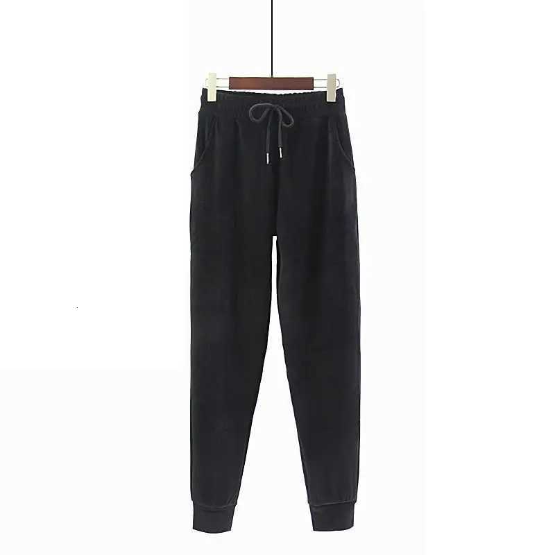 Golden Velvet Sweater Sportswear Set for Womens Autumn and Winter 2025 New Small stature Plush Casual Sportswear Two Piece SetT251022