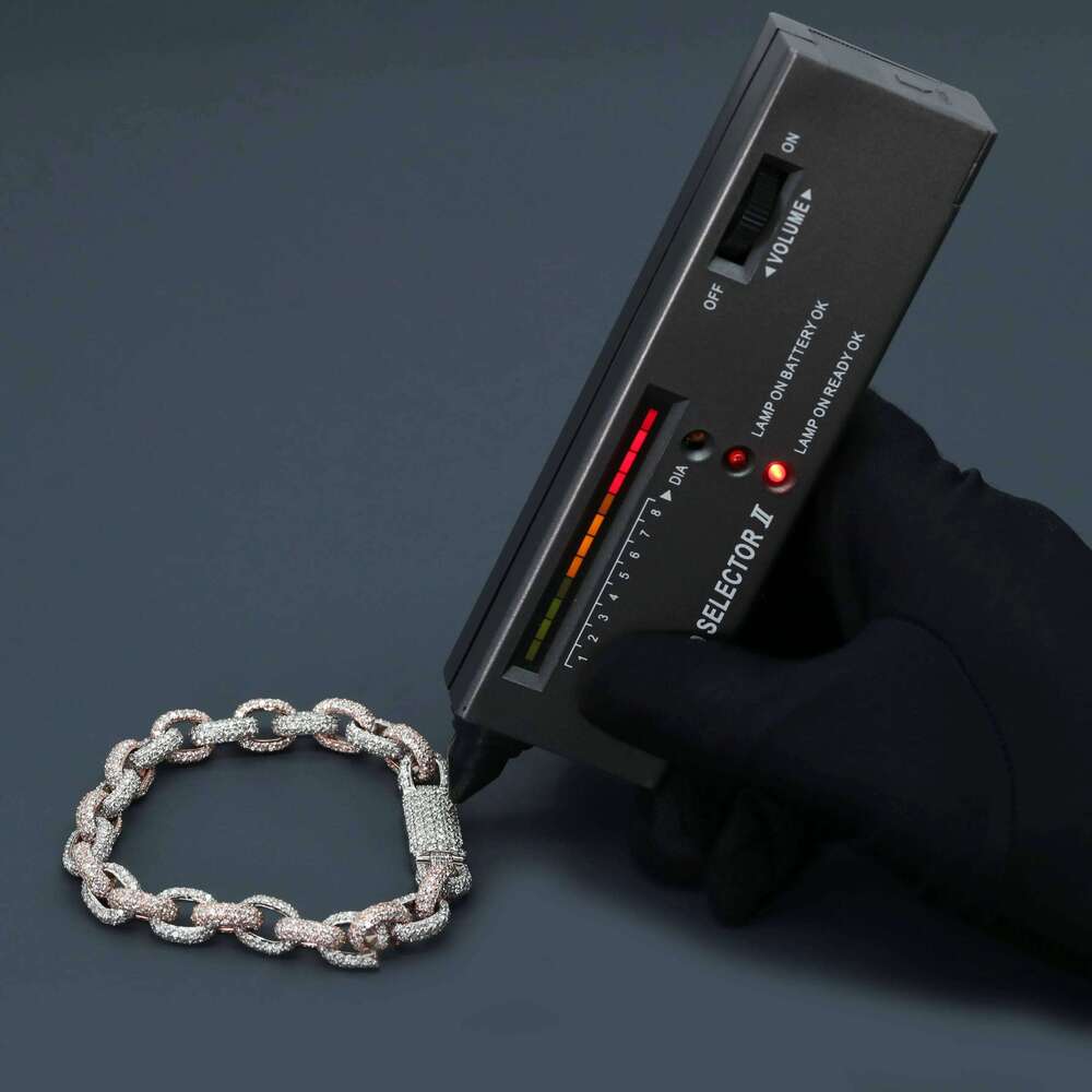 Luxurious Sier Cuban Chain Round Cut Electroplated Silicon Bracelet & Bangle