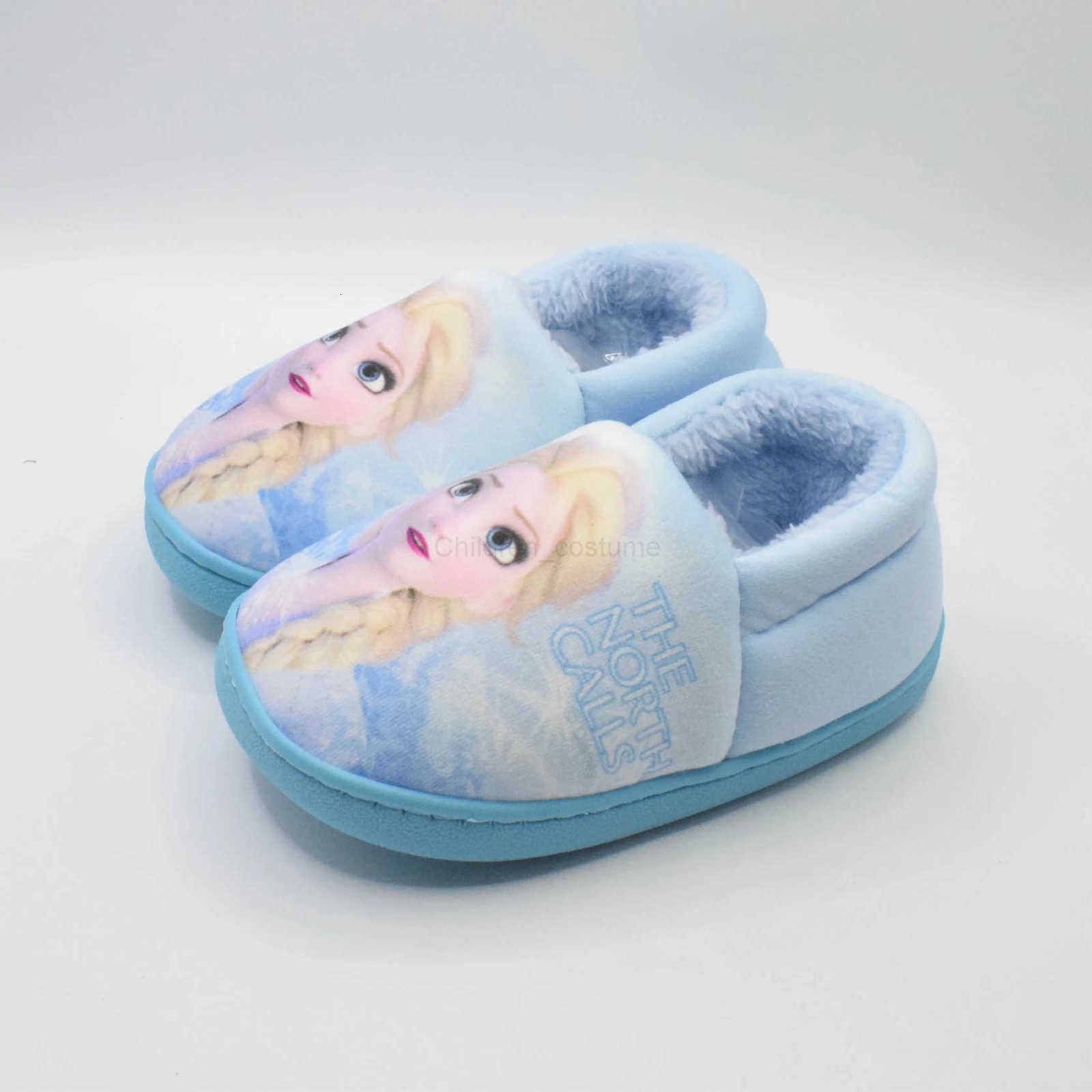 Disney Princess Elsa Winter Childrens Cotton Slippers Girls Parentchild Snow Non Slip Warm Indoor Baby Slippers Size 2439 H251022