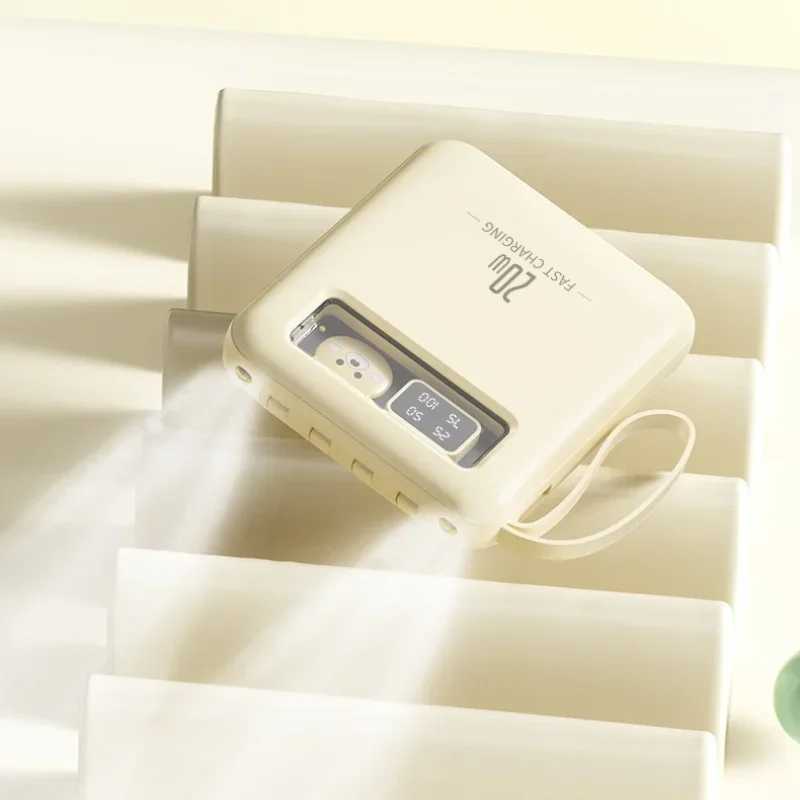 Mini Cartoon Design Power Bank CCC Certified 20000mAh Large Capacity with Builtin Cable for iPhone J251114