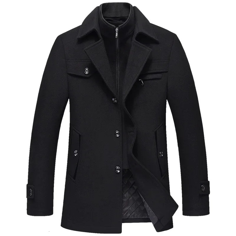 Men Winter Trench Coats Cashmere Wool Blends Man Winter Jackets Overcoats High Quality Male Business Casual Trench Coats 5XL 251016
