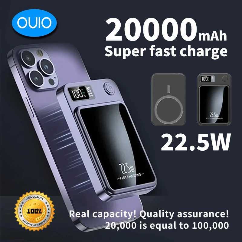 OUIO 200000mAh UltraLarge Capacity Fast Charging Magnetic Wireless Power Bank 225w Portable Powerbank For Iphone 17 16 J251114