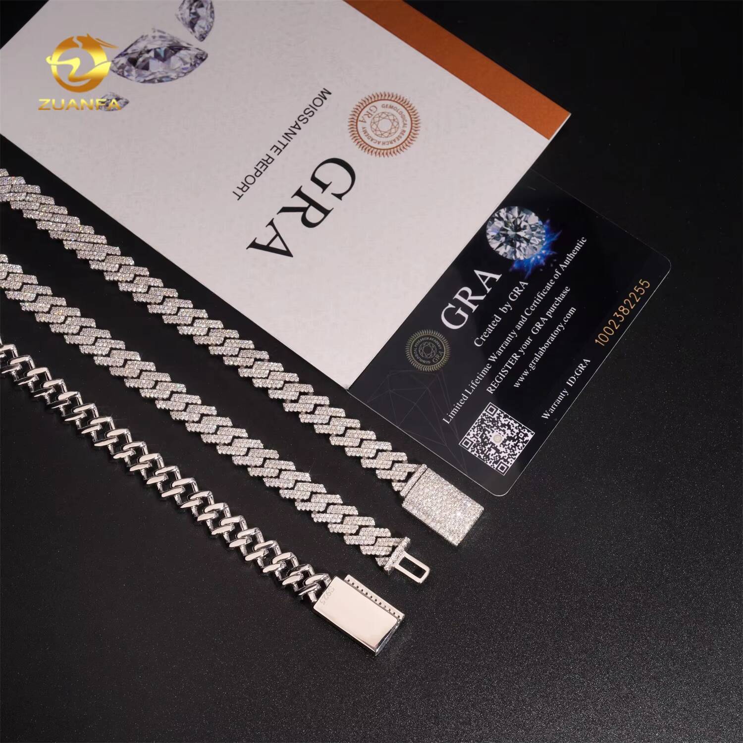 Promotion Price Regular Two Row 10mm Hip Hop Moissanite Diamond 925 Silver Iced Out Cuban Link Chain