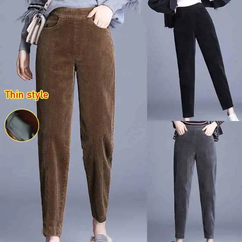 Plush Thick Casual Pants Womens Corduroy Warm Pants Autumn Winter Leggings High Waist Harem Pants Trousers Women 251022