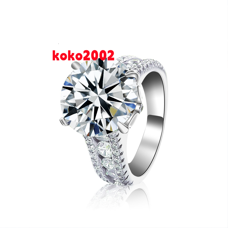 Big Round Cut Moissanite Diamond Solitaire Ring for Women 925 Sterling Silver Engagement Fashion Jewelry