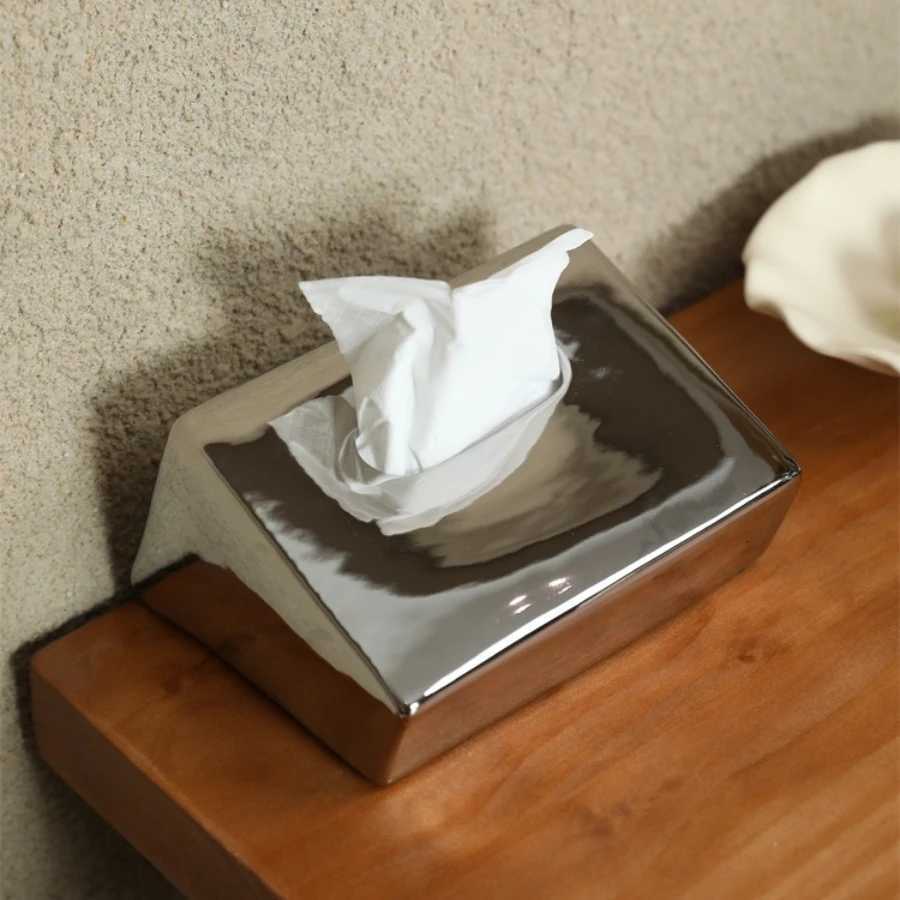 Ceramic Tissue Box Tissue Holder Modern He Accessory Napkin Organizer Pottery Organizer for LivingBathro Satisfactory Gift Y251022