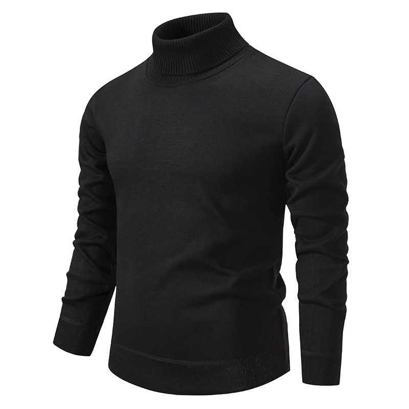 New Winter Turtleneck Sweater Thick Mens Casual Pullover Sweaters Solid Color Quality Warm Slim Turtleneck Sweaters Pullover MenXJ251022
