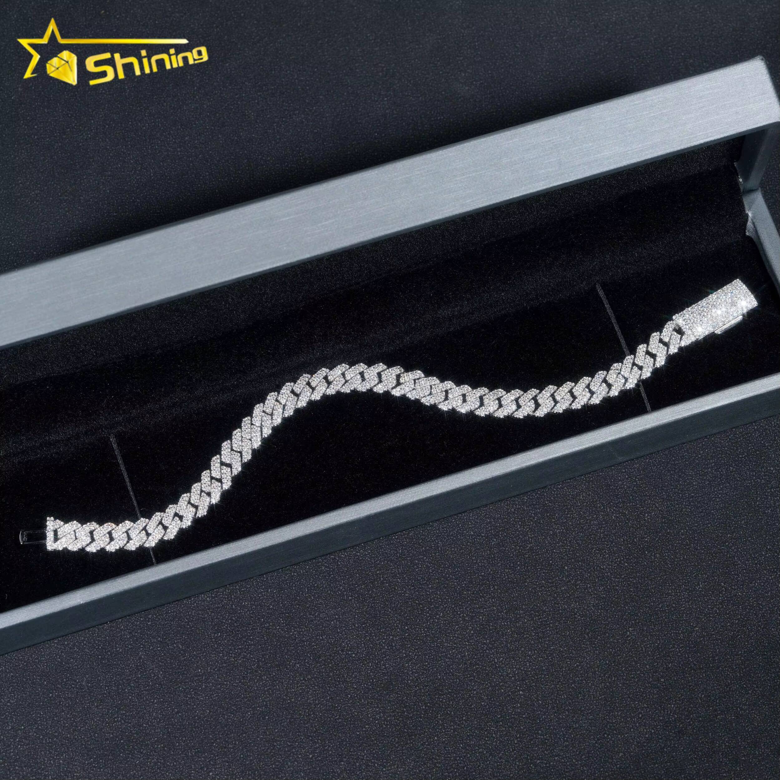 Stocks 8MM 925 Sterling Silver Gold Plated New Arrivals Hip Hop VVS D Color Moissanite Cuban Link Chain