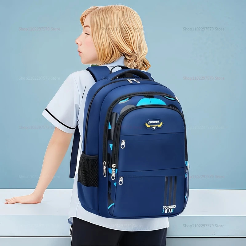 Lightweight childrens school backpack for boys aged 6 to 12 years old with larger capacity and comfortable shoulder straps 251021