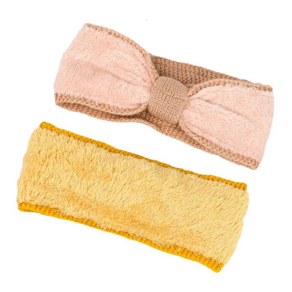 Autumn Winter Plush Wool Knitting Cross Knot Headband For Women Elastic Sports Hair Bands Ear Warmers Female Head Cover Turban V251022