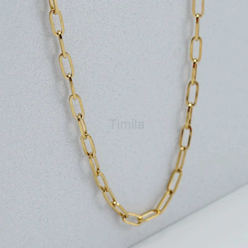 Womens Clip on Chain Necklace Stainless Steel Gold Chain Necklace Fashionable MENS Jewelry Gift U251022