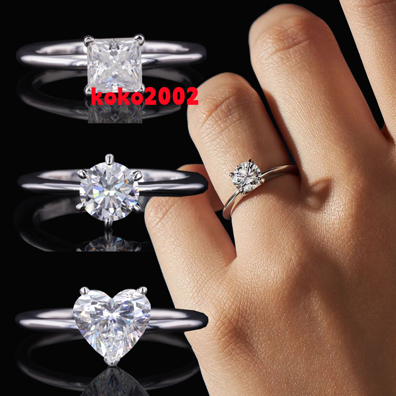 Starsgem 05ct 10ct 20ct 30ct Moissanite Diamond 925 Sterling Silver Solitaire Engagement Ring