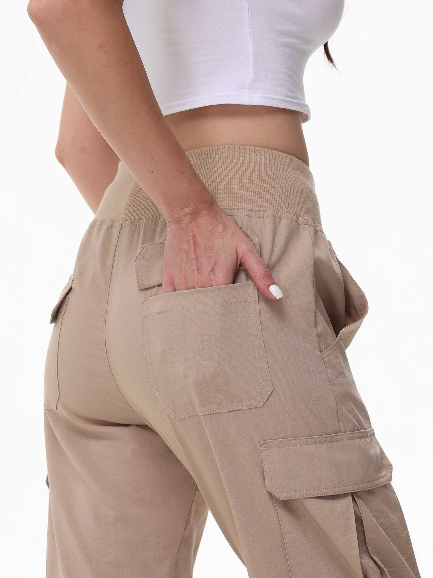 Women Cropped Trousers Jogger Pants Lightweight Breathable Casual Yoga Pants Quality Cargo Sweatpants with 6 PocketsT251022