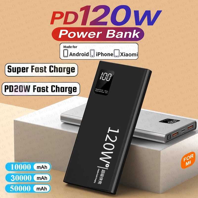 For Powerbank 50000mAh External Spare Battery Portable Charger super Fast Charging For iPhone Android Power Bank J251114