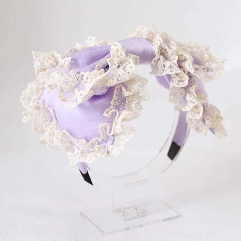 Lolita Bowknot Hair Hoop Hair Accessories Lace Bow Headband Headdress for Hair Women Japan Girls Hair Bands Hair Jewelry Tiara V251022