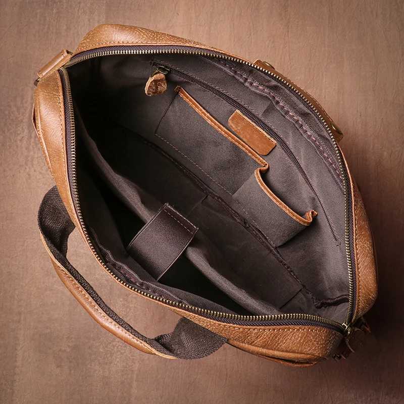 LUOKIR Vintage Real Leather Briefcase Men Cowhide Handbag Business Travel Messenger Bags Luxury Computer Bag For 15 Inch Laptop W251022