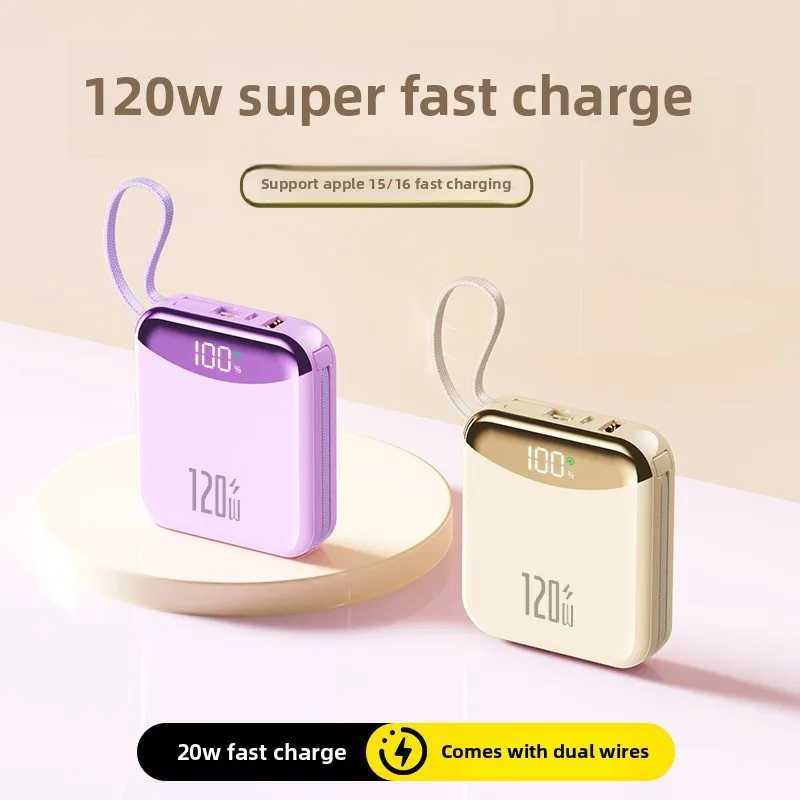 Portable Power Bank 120W Fast Charging Spare Battery 20000mAh Builtin 2 Cables for IPhone 13 14 15 16 J251114