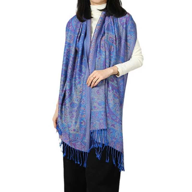 Luxury Women Paisley Jacquard Scarf Silky Ethnic Style Fringed Scarves Soft Long Shawls and Wraps for Lady Bufandas J251118