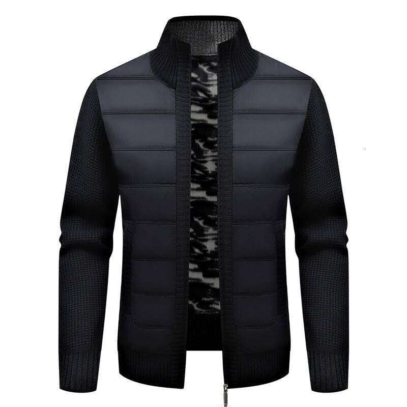 Winter Warm Padded Jackets Fashion Fleece Lined Knitwear Sweaters Cardigan Coats Men Windbreaker Knit Jacket