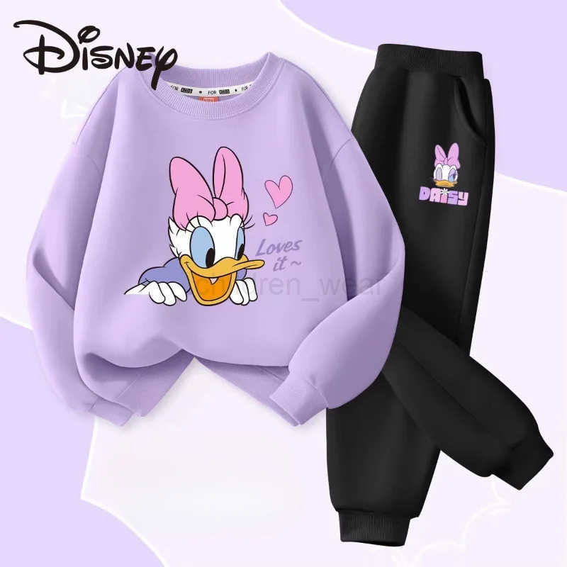 Disney Autumn Baby Girl Boy Clothes Set Children Characters Printing Sweatshirt Top and Pants Bottom 2 Piece Suit Tracksuit H251022