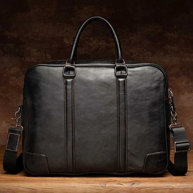 Casual leather briefcase horizontal mens baotou leather handbag retro trend oneshoulder messenger bag handmade bag W251022
