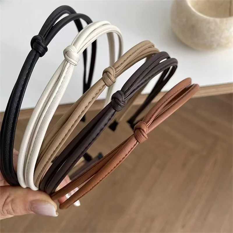 PU Leather Hairbands for Women Cross Knot Wide Side Bow Headband Hair Hoop Nonslip Hair bands Girls Hair Accessories V251022
