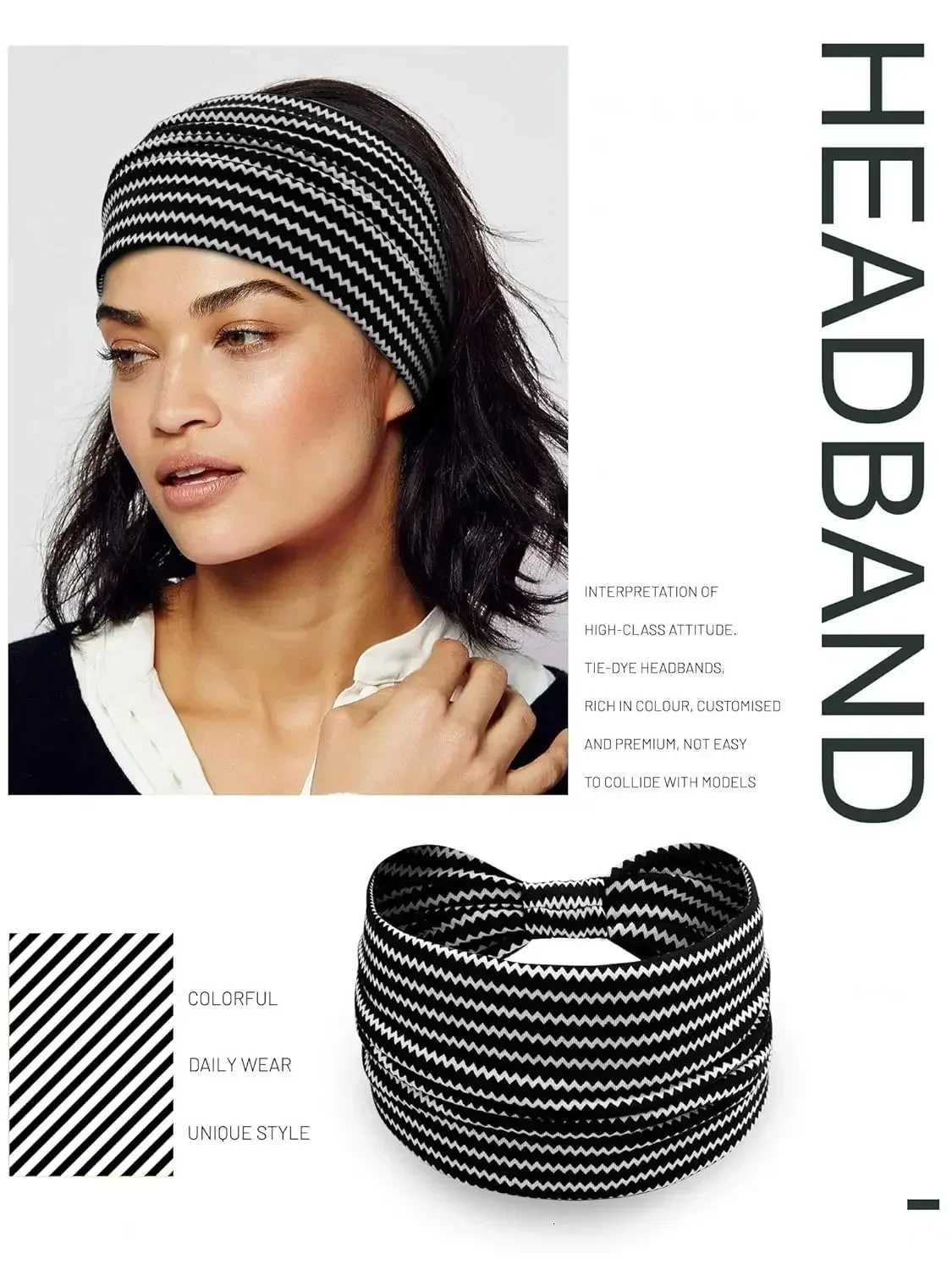 Twisted Wide Hair Bands for Women Wide Turban Workout Headband Fashion Yoga Hair Bands Boho Twisted Thick Hair Accessories V251022