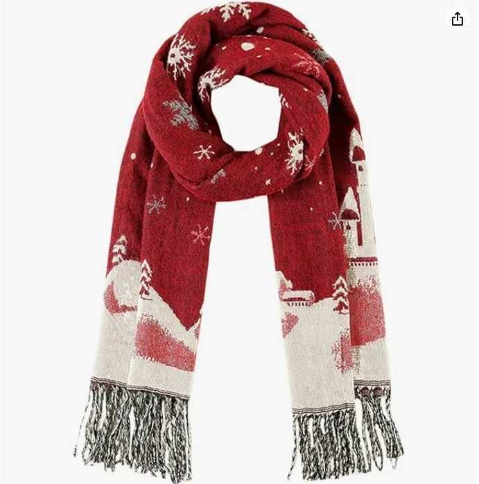 Scarf Blanket Scarf Tassel Double Wrap Christmas New Year J251022
