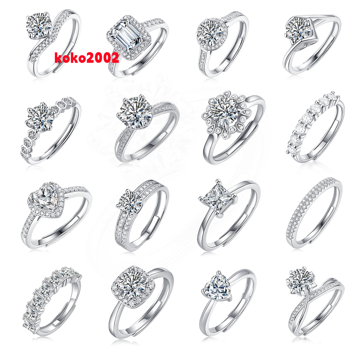 Nabest Luxury 925 Sterling Siver GRA Certified VVS D Color Moissanite Ring Engagement Wedding Rings Fine Jewelry Wholesale