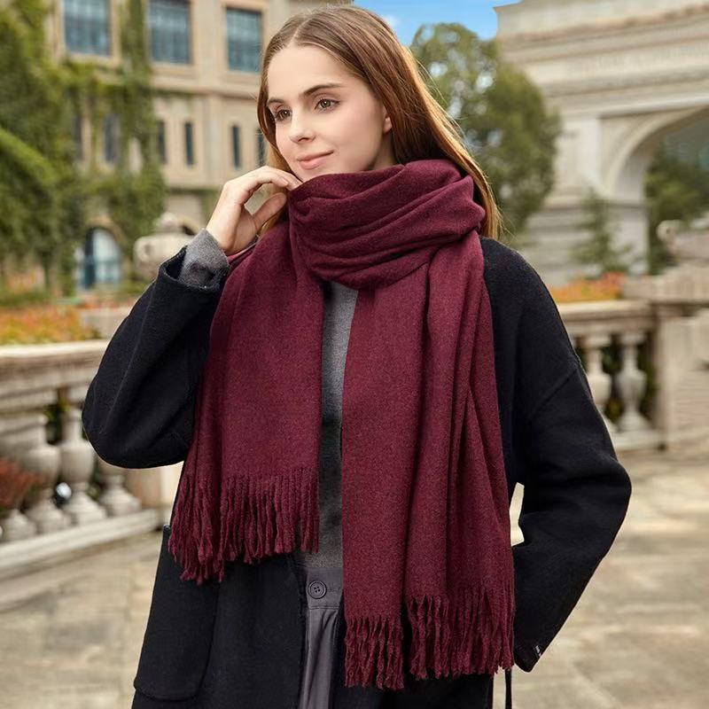 T2130 cashmere scarf women autumn and winter solid color ladies