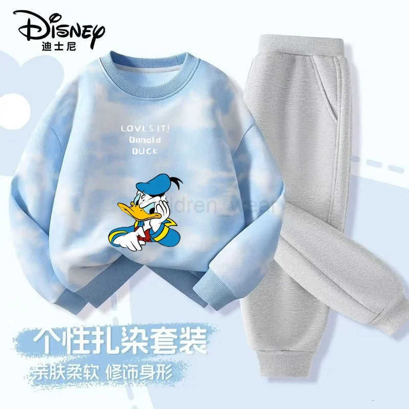 Disney Autumn Baby Girls Boys Clothes Set Children Minnie Printing Sweatshirt Top and Pants Bottom 2Pieces Suit Cotton Tracksuit H251022