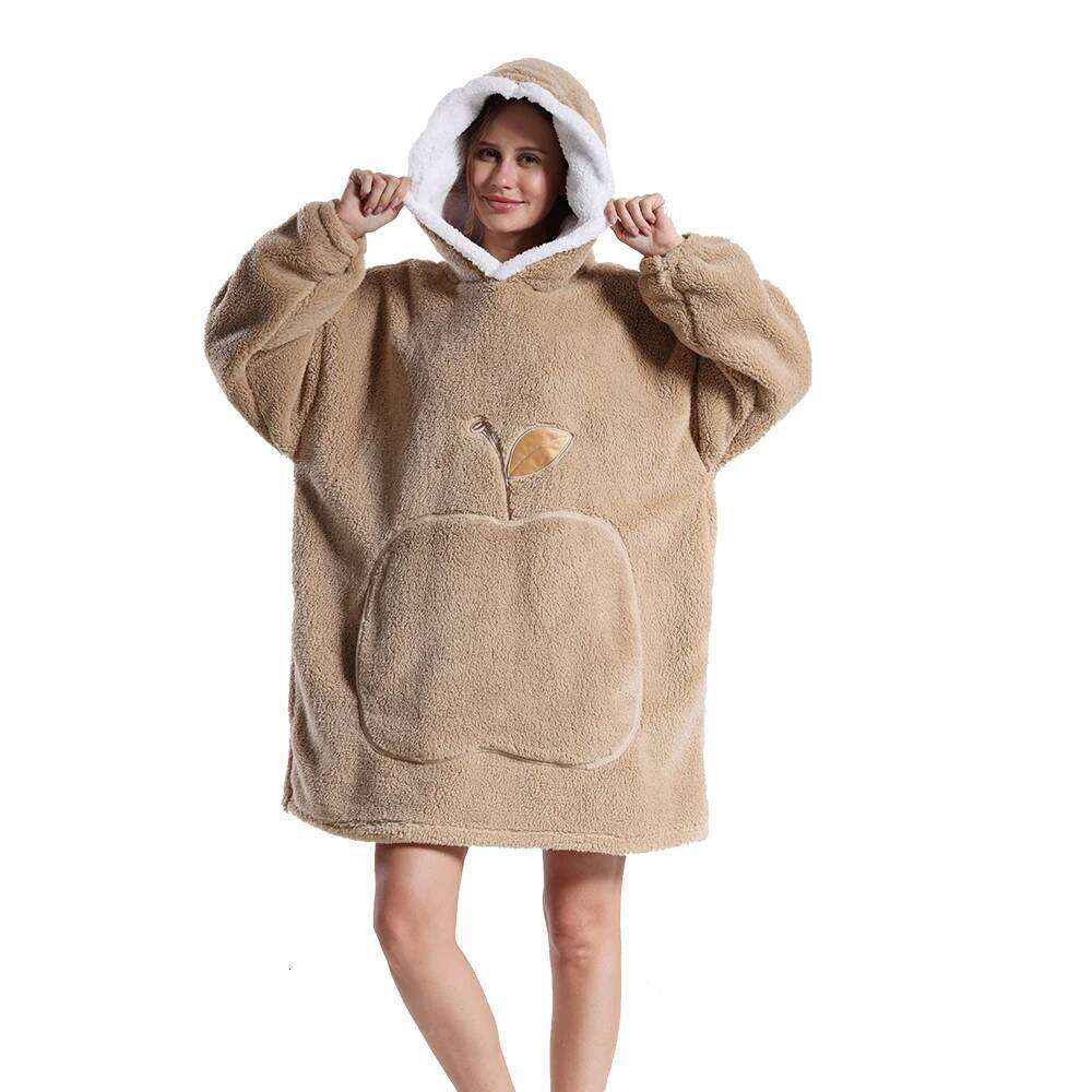 Oversized Hoodie For Women Men Winter Hooded Sweatshirts Sherpa Fleece Blanket With Sleeves Pink Green Purple Hoodies