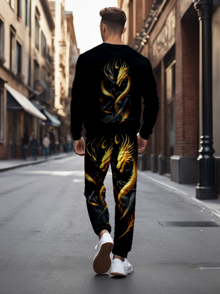 Men's Ankle-Length Knitted Cotton Blend Long Sleeve Sweatshirt Brown round Neck Casual T-Shirt Comfortable Outdoor Wear - YLWY00117