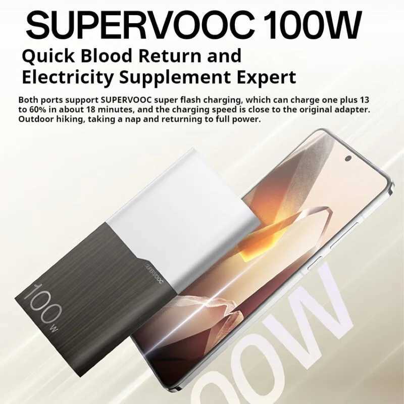 12000mAh OnePlus SUPERVOOC Power Bank 100W Fast Charging Portable High Capacity Mobile Phone Battery Charger Custom Accessories J251114