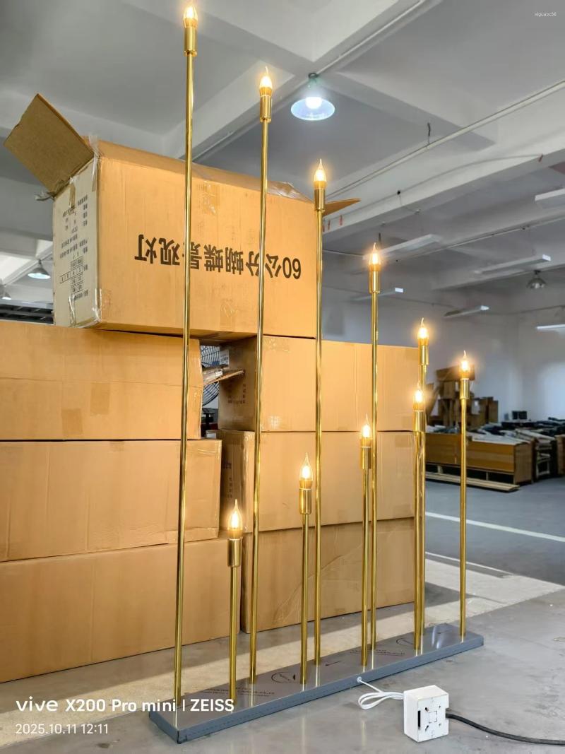 Candle Holders Metal Candelabra Electric Wedding Table Centerpiece Road Lead Candelabrum For Home Decor Electronic Candlestick XJ260305