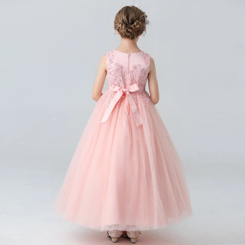BX683 Kids Dresses For Girls Lace Dress Gown Princess Clothes Children Formal Evening Party Flower Girls Wedding Vestidois 251021