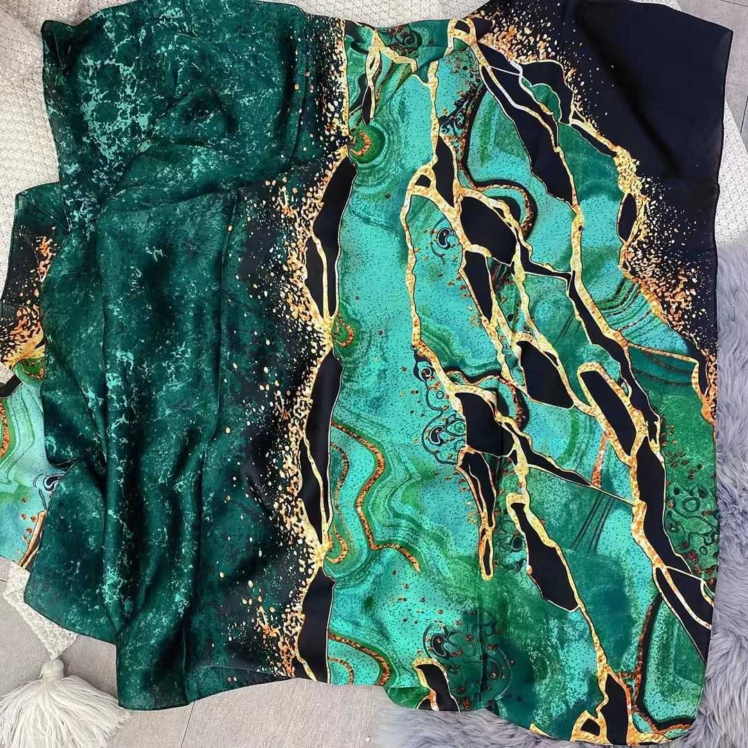 Spring Scarf Womens Luxury Design Polyester Material Smooth Scarf Soft Shawl BeachY251022