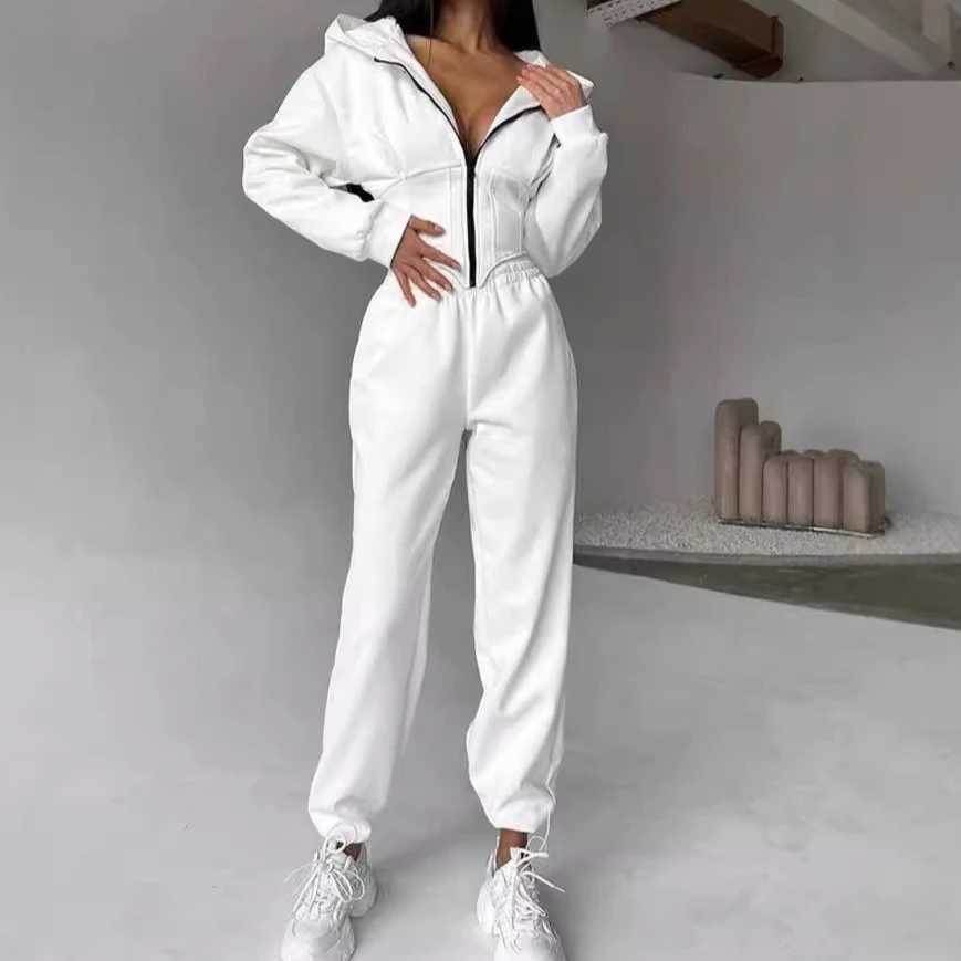Hoodies Two Piece Sets Women Pant Set Tracksuit Sport Jogger Y2k Sweatshirts Autumn Elastic Waist Streetwear Pants Matching SetsT251022