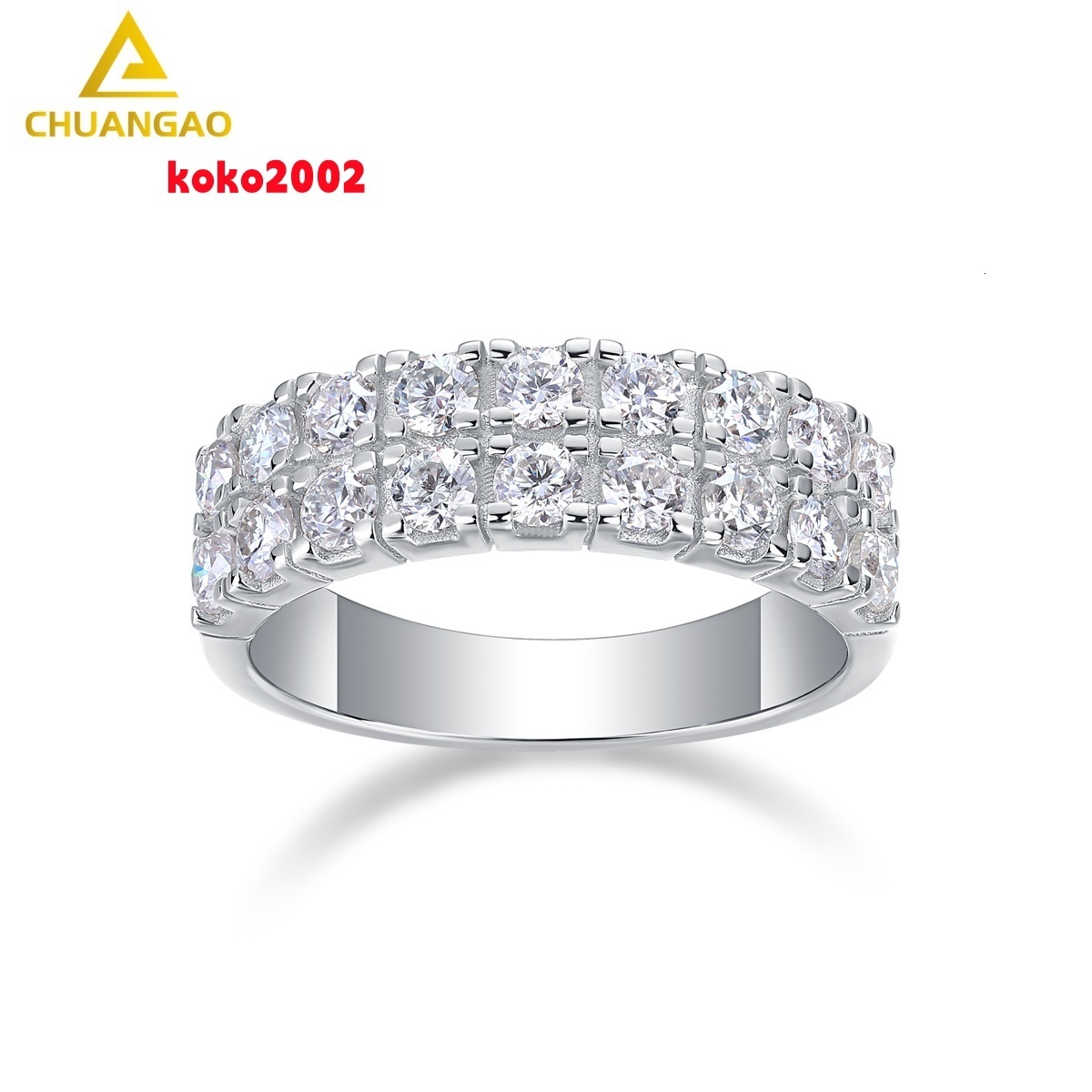 925 Silver Wholesale China Supplier Gemstone Ring Moissanite Ring Diamond Ring Pass All Diamond Testers