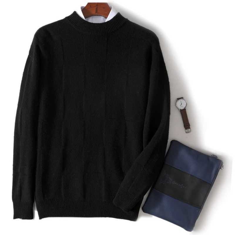 ADDONEE Men Cashmere Sweater Mock Neck Long Sleeve Pullover Smart Casual Clothes Autumn Winter 100 Merino Wool KnitwearXJ251022
