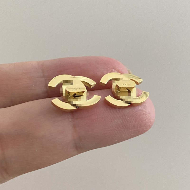 lulukey chain Diamond Earring Cute Size Women Luxury Designer Titanium Steel 3D Simple Letter Fashion Earrings 18K Gold Plated Trendy Jewelry For Christmas Whol