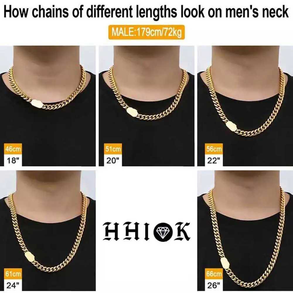 612mm Width New Style Stainless Steel Cuban Chain GoldSilver Color Fashion Hip Hop Men and Women Necklace Jewelry V251022