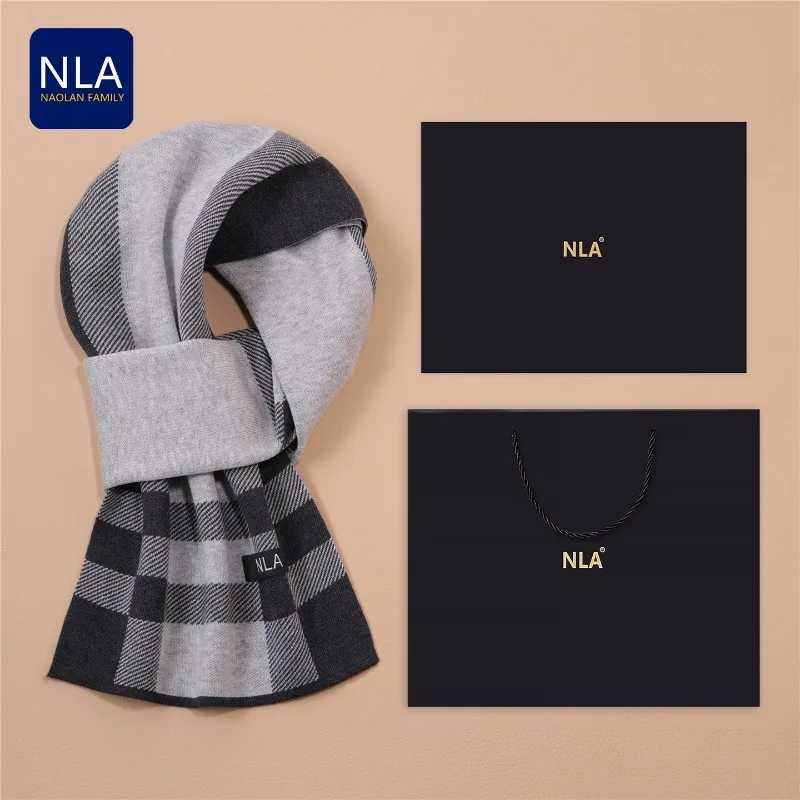 New High Quality Bussiness Wool Blend Scarf Men Korean Version Classic Plaid Scarves Winter Male Knitted Neck Muffler Gents Fall J251022