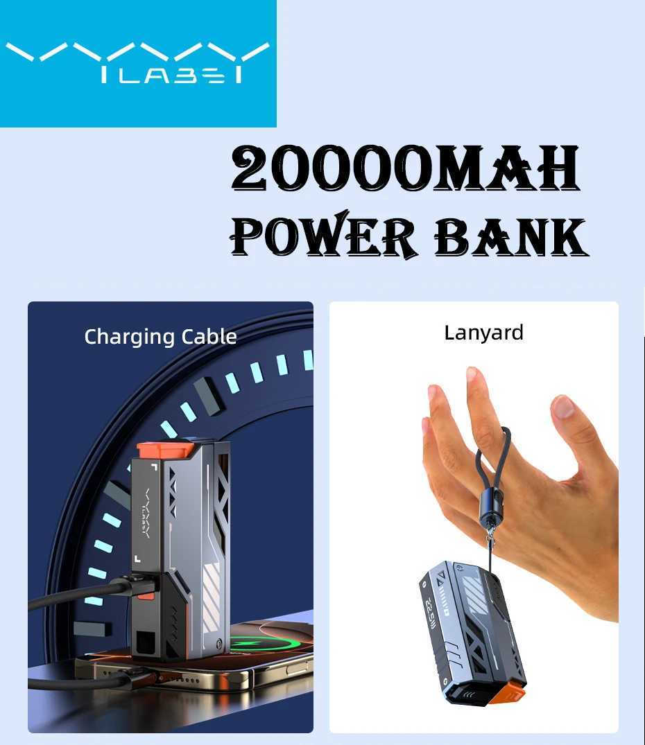 VYVYLABS Portable Power Bank Removable Replaceable Battery Pack 20000mAh 225W Fast Charging External Battery for iPhoneTablet J251114