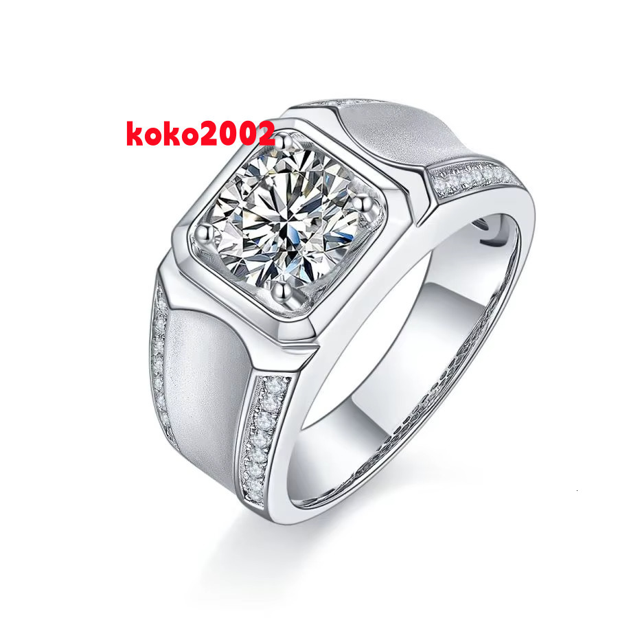 Wholesale Price Moissanite Rings Men Hip Hop Brilliant Cut Ring VVS Moissanite Diamond Inlaid Ring for Women