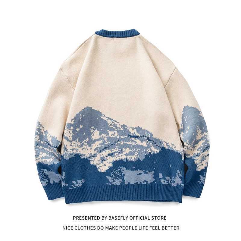 Autumn Winter Mountain High Streetwear Men Sweater Shirt Unisex Couple Women Sweatshirt Pullover Casual Hip Hop Chic VintageXJ251022