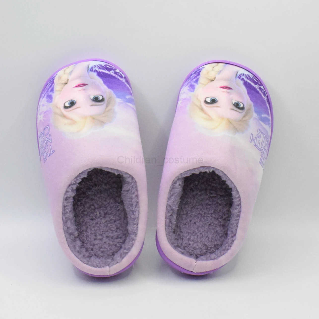 Disney Princess Elsa Winter Childrens Cotton Slippers Girls Parentchild Snow Non Slip Warm Indoor Baby Slippers Size 2439 H251022