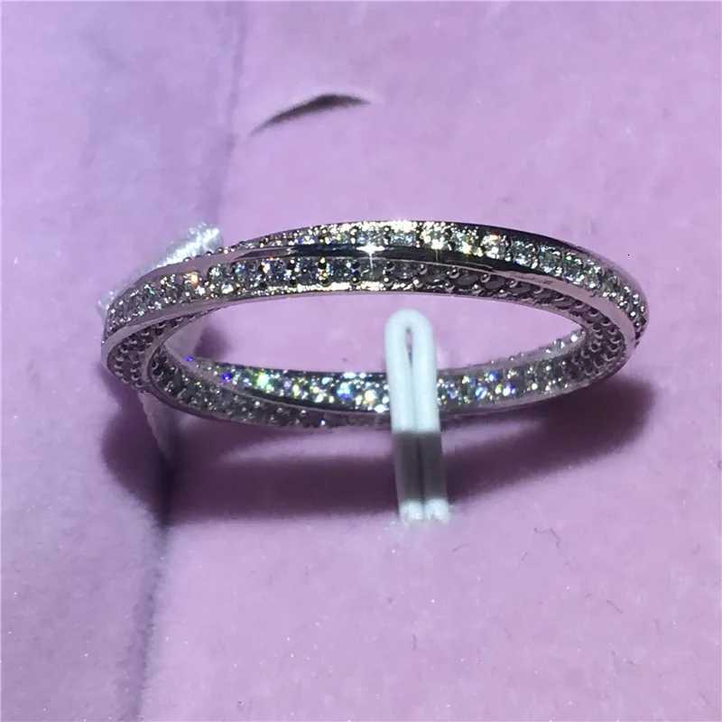 infinity ring S925 Sterling Silver Micro pave Moissanite Engagement Wedding Band Rings for women Party JewelryL251022