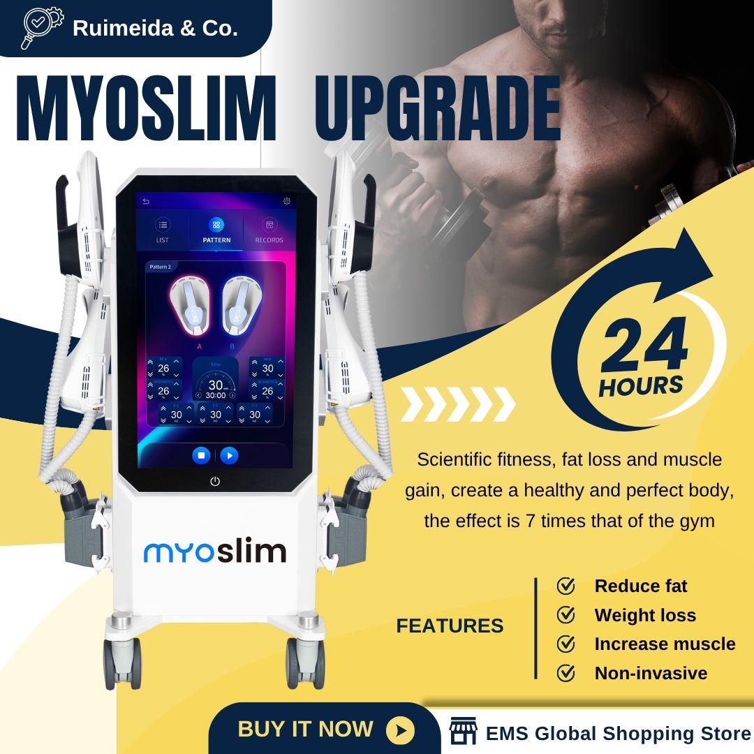 Professional EMS Body Slimming Machine With HI-emt Technology 6500W 15 Tesla 200HZ MYOSLIM For Fat Reduction Build Abs and Tighten Skin